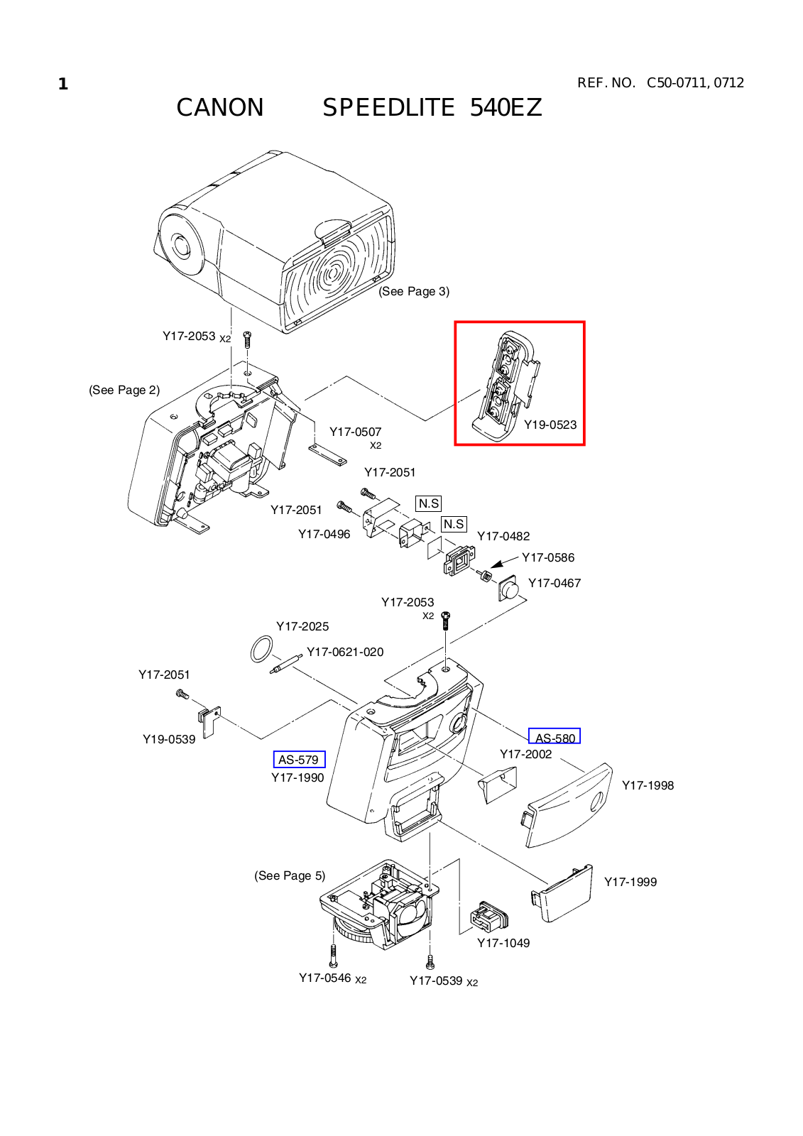 Canon 540EZ Parts Diagram