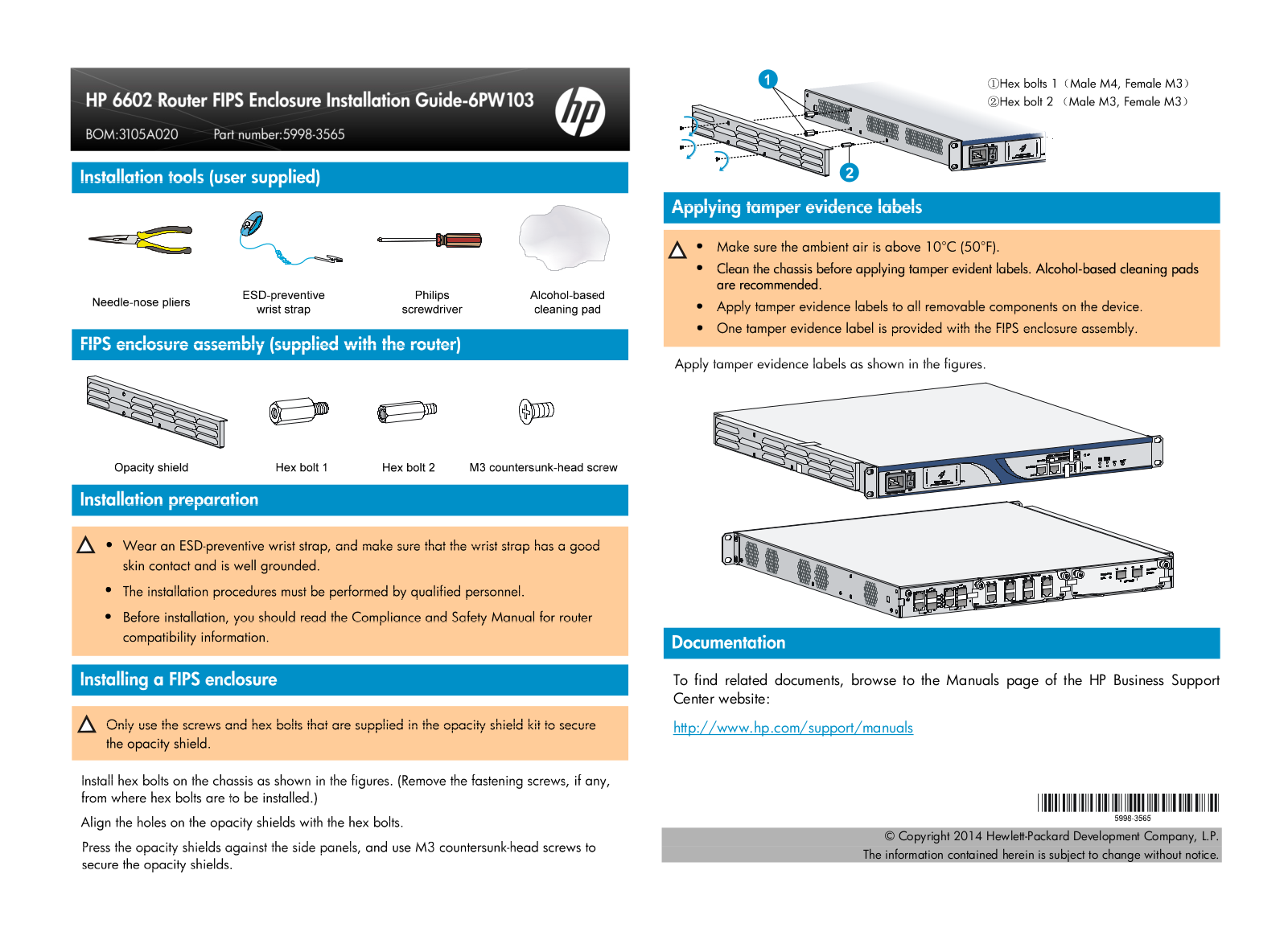 HP 6600 Installation Manual