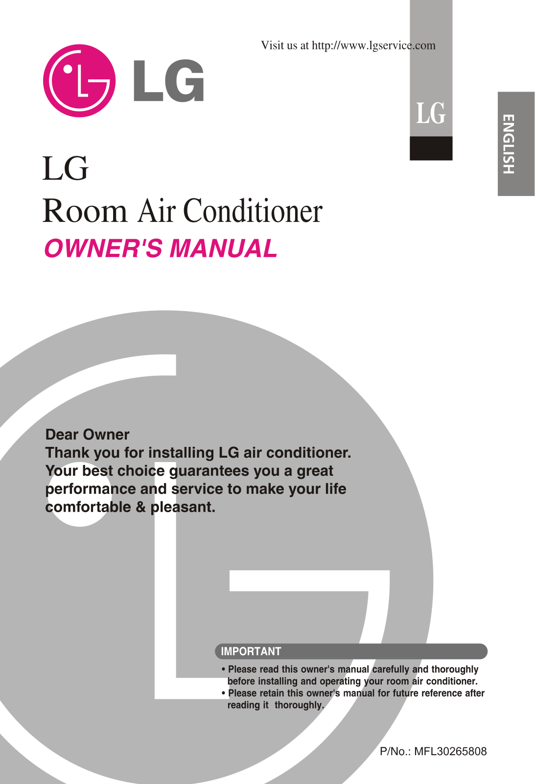 LG S186DC, S126DC, S096DC Owner’s Manual