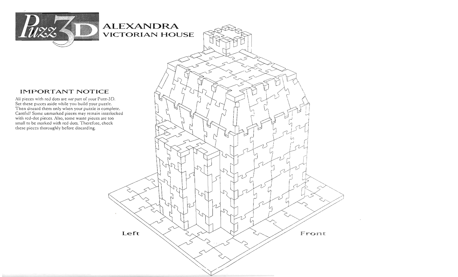 Hasbro PUZZ 3D VICTORIAN HOUSE ALEXANDRA User Manual