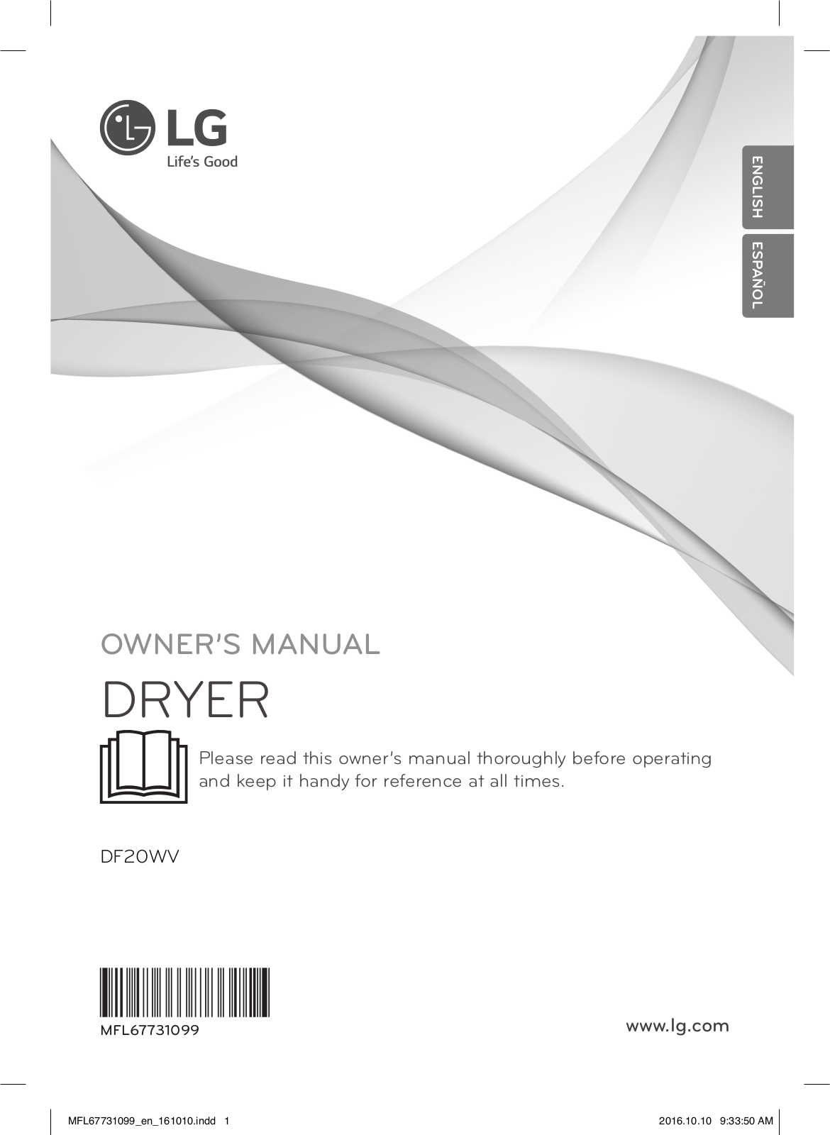 LG DF20WV Owner's manual