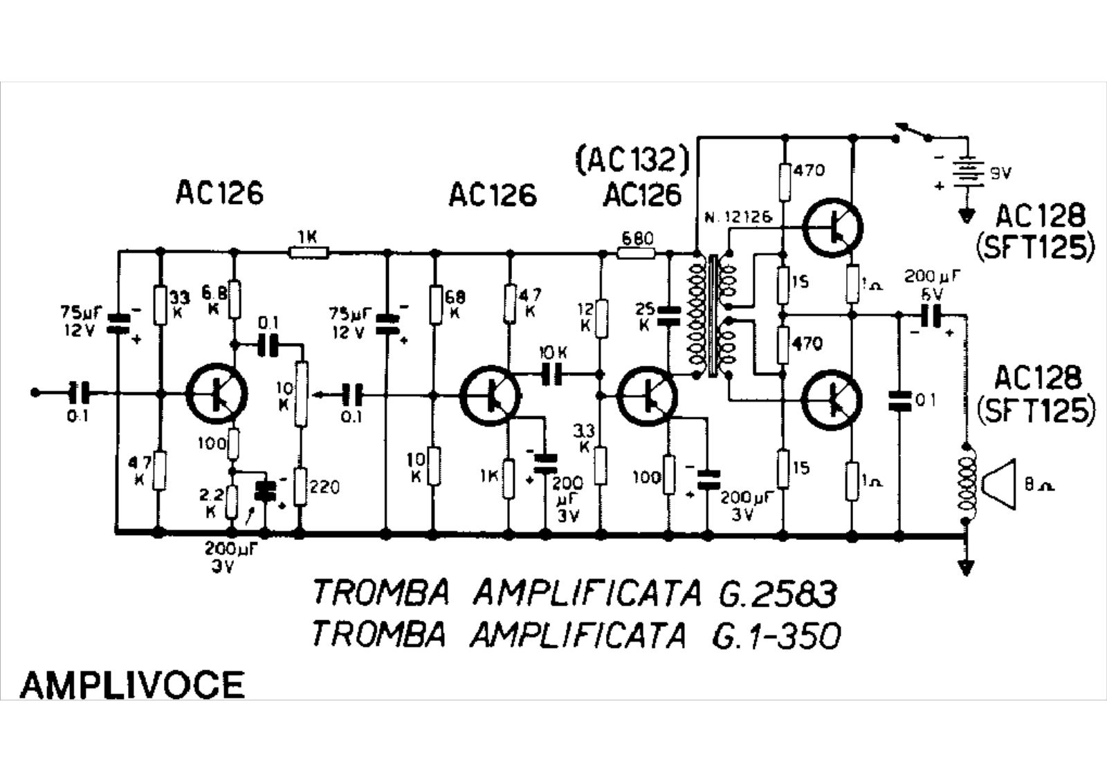 Geloso g2583, g1 350 schematic