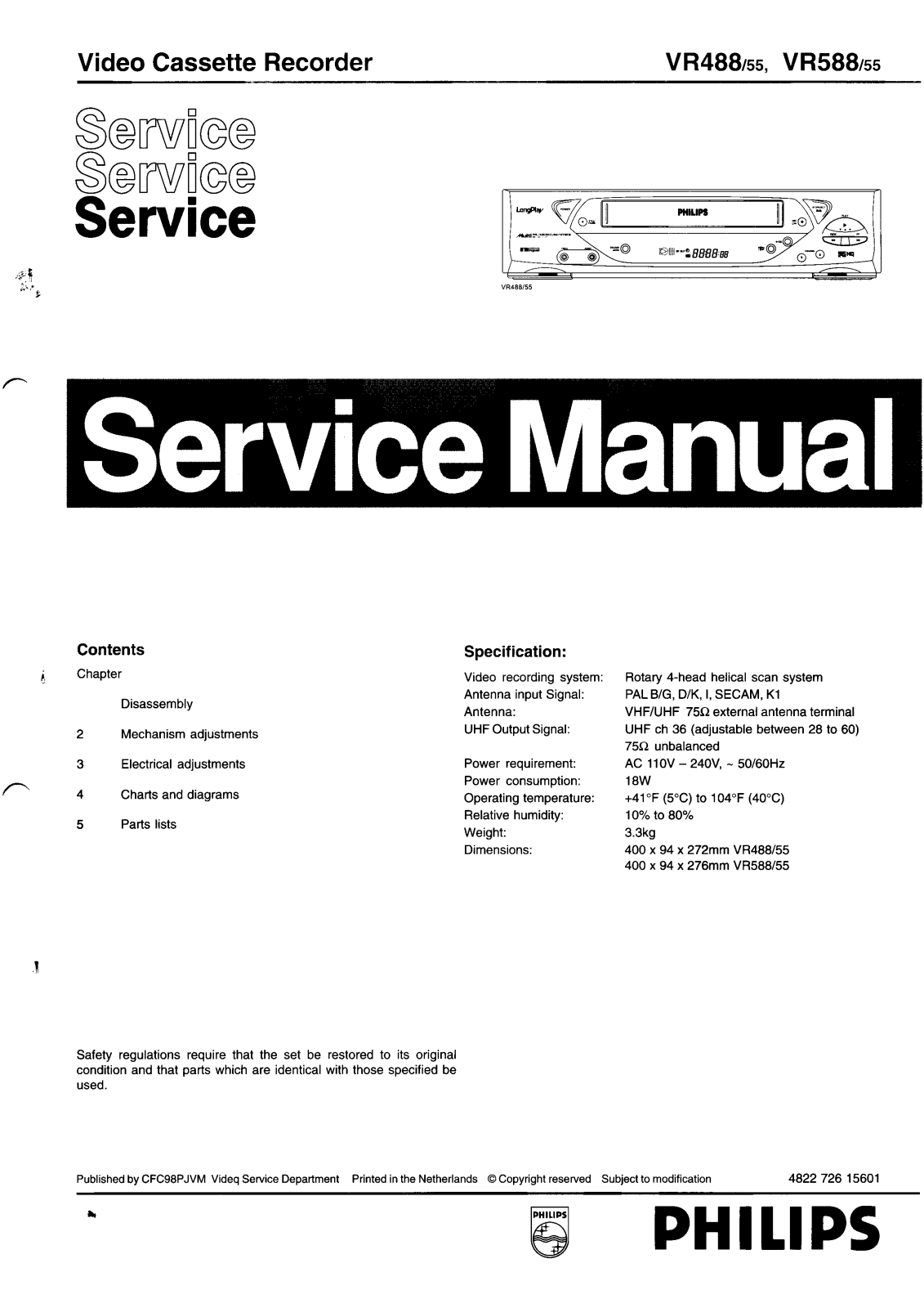 Philips VR488, VR588 Service Manual - ManualMachine.com