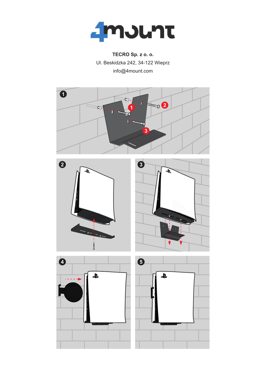 4MOUNT 4M-PS5-B-V1 do konsoli PS5 User guide - ManualMachine.com