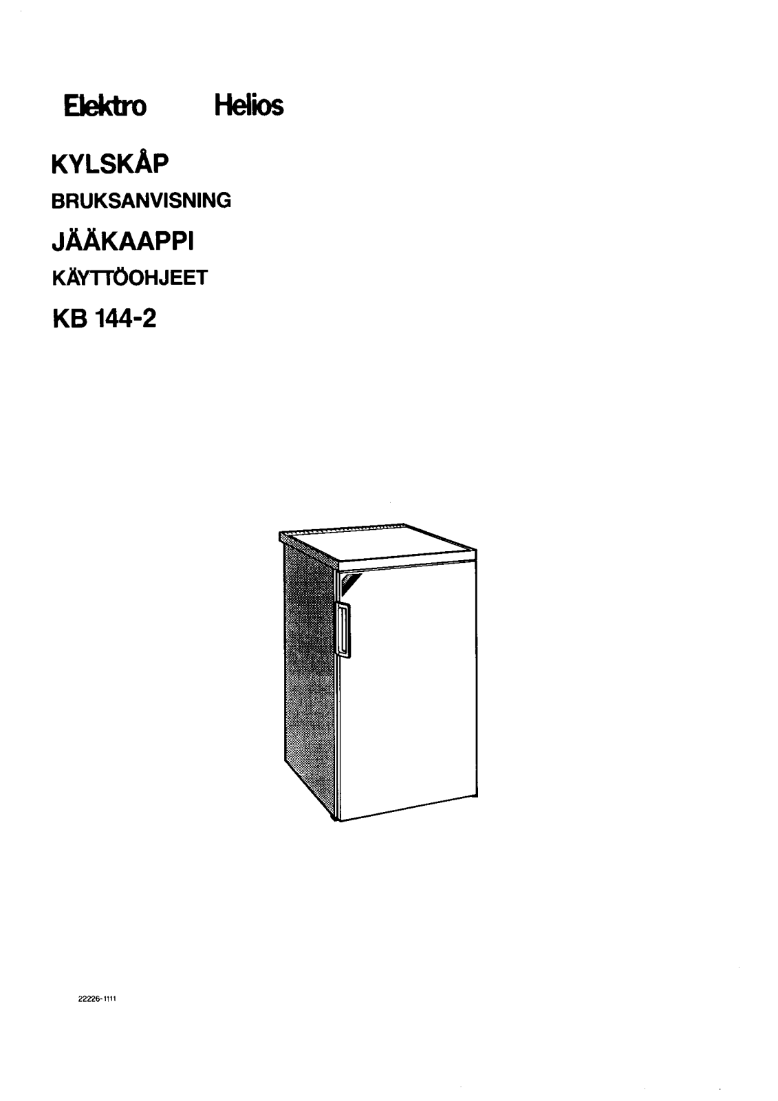 Elektro helios KB144-2 User Manual