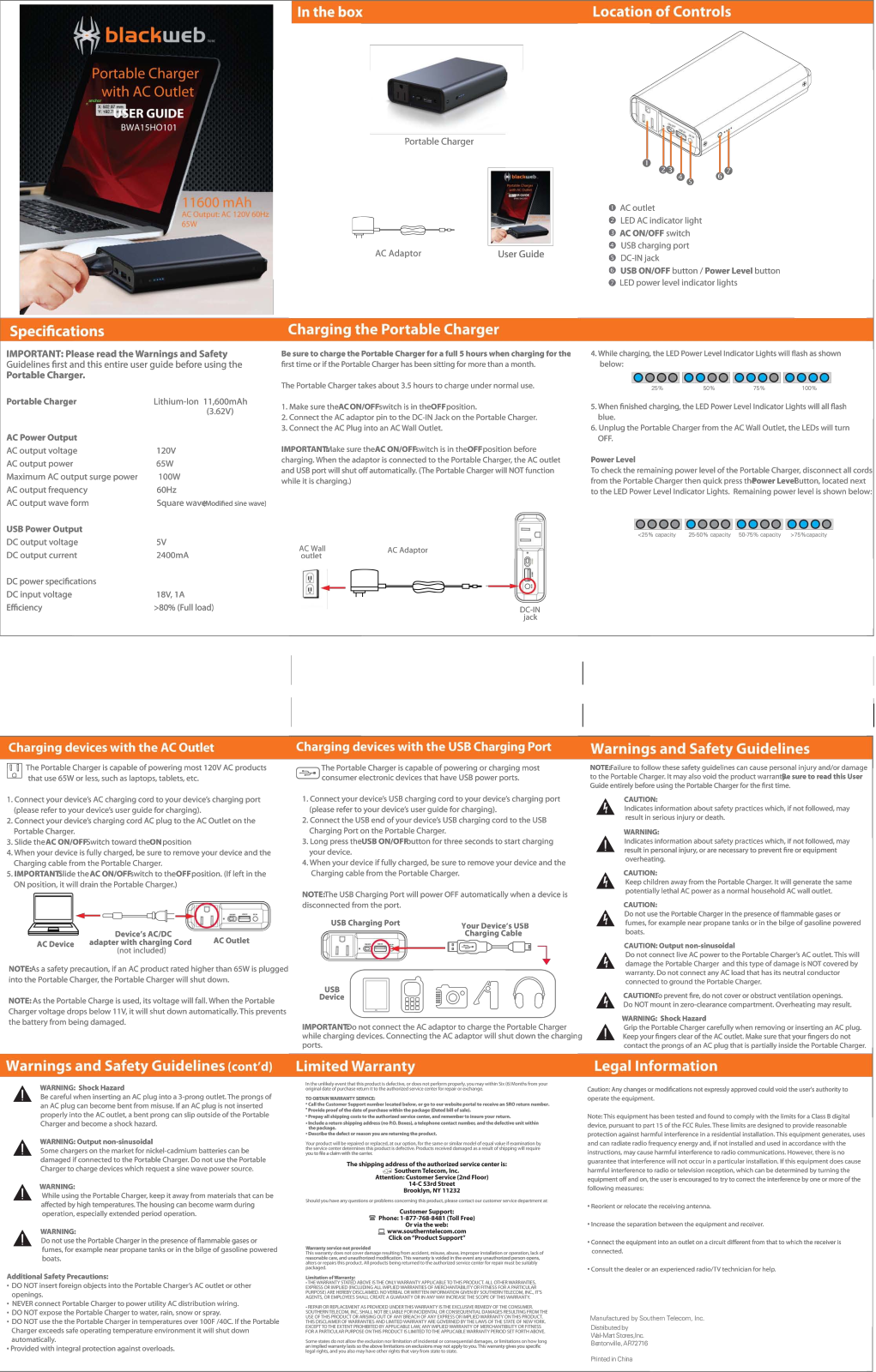 Blackweb BWA15HO101 User Manual