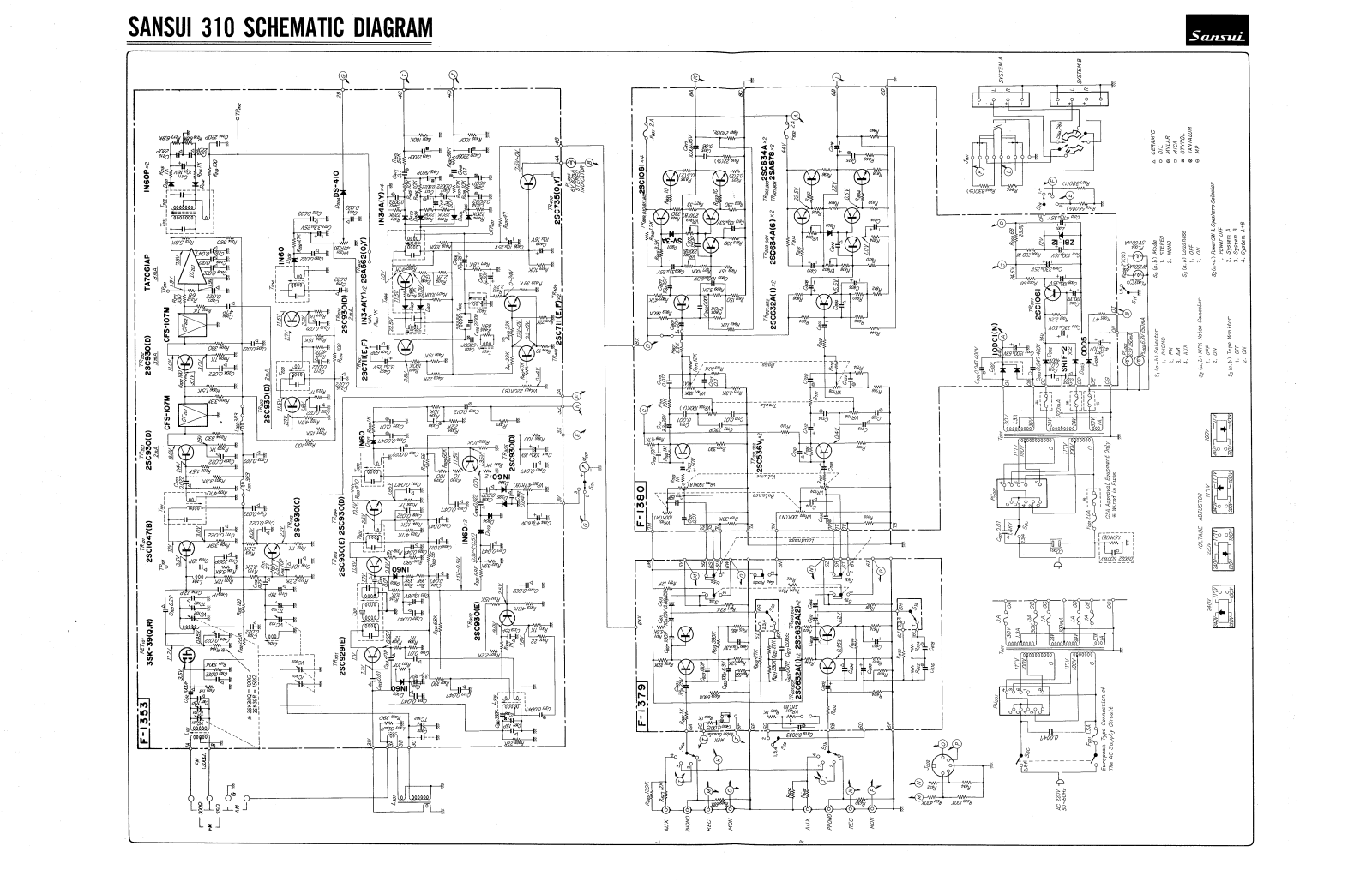 Sansui 310 Schematic