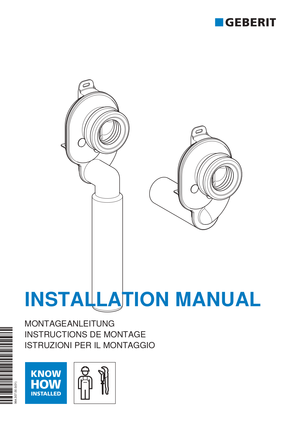 Geberit 152.951.11.1 INSTALLATION MANUAL