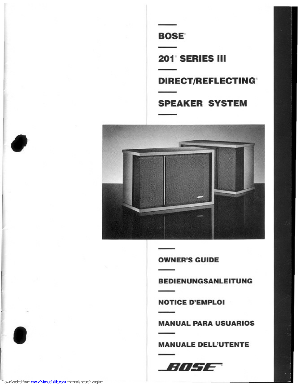 Bose 201 Series III Owner's Manual