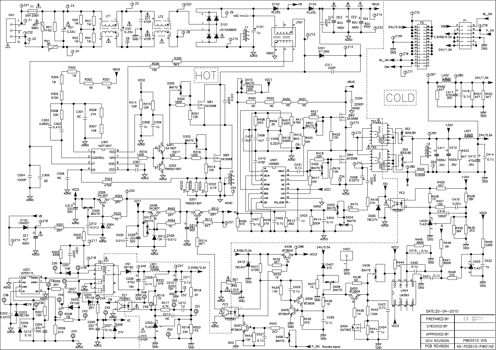 TCL 40-PE5510-PWD1XG Schematic