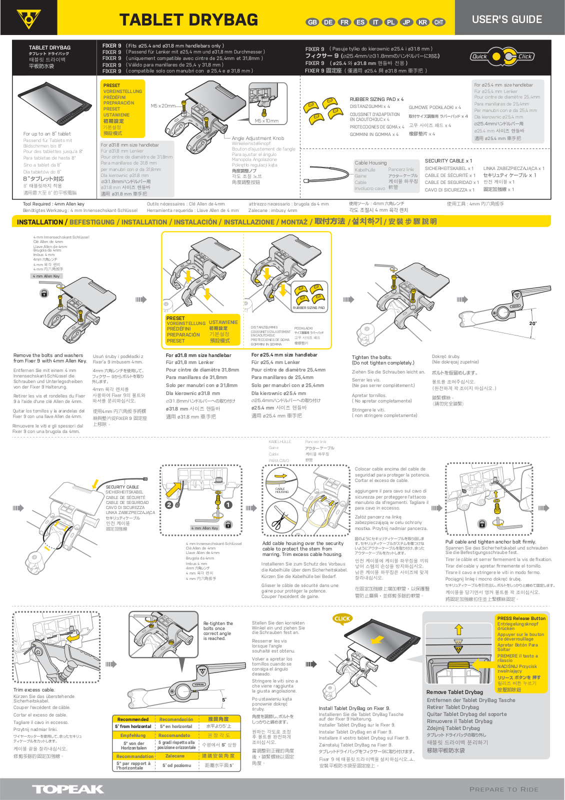 Topeak Tablet Drybag User Manual