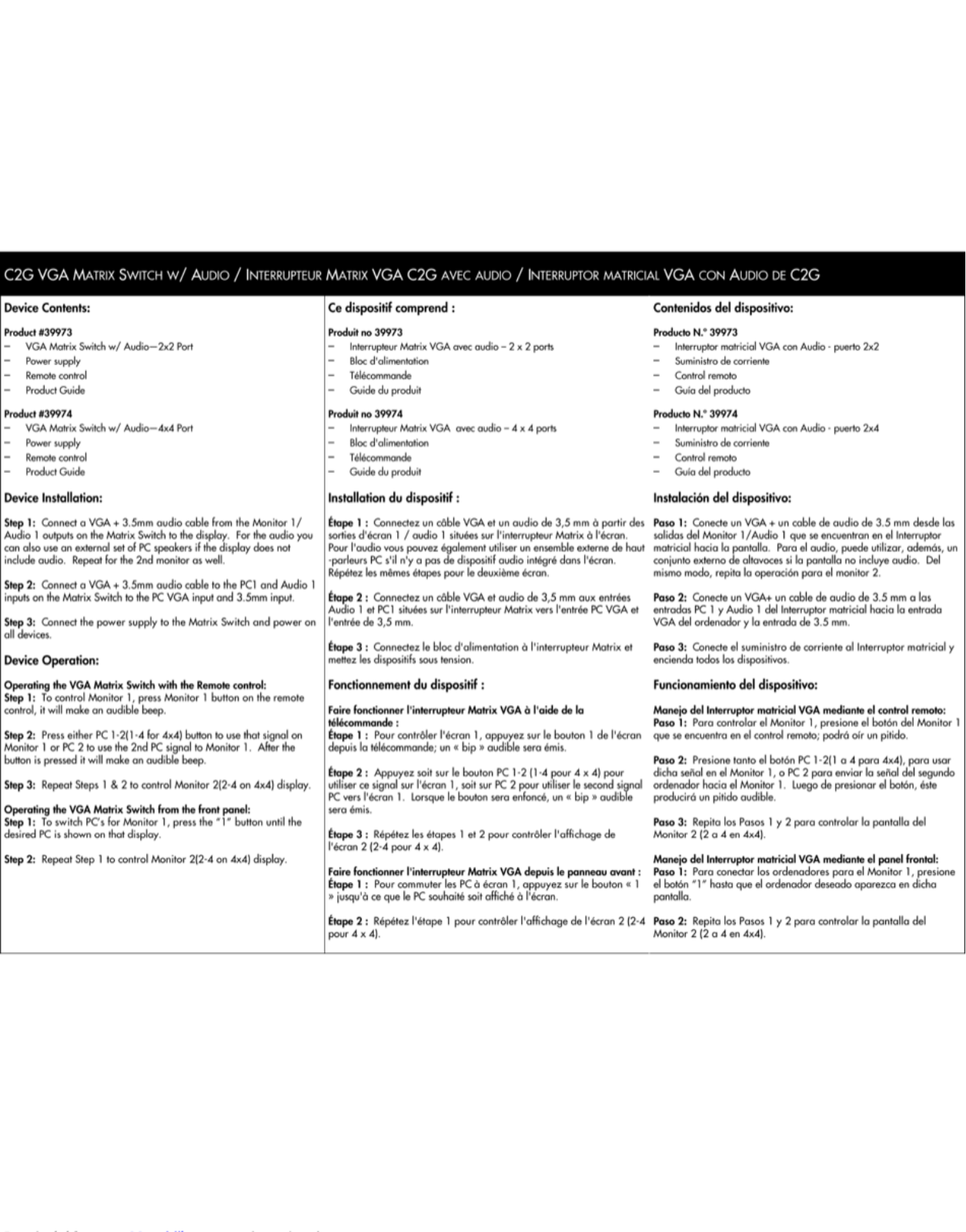 C2G TRULINK 39973 Instruction Manual