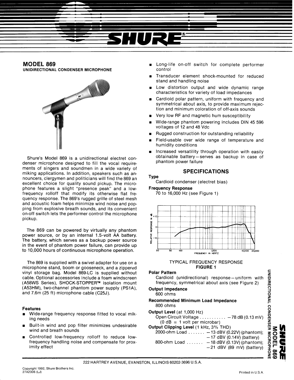 Shure 869 User Guide