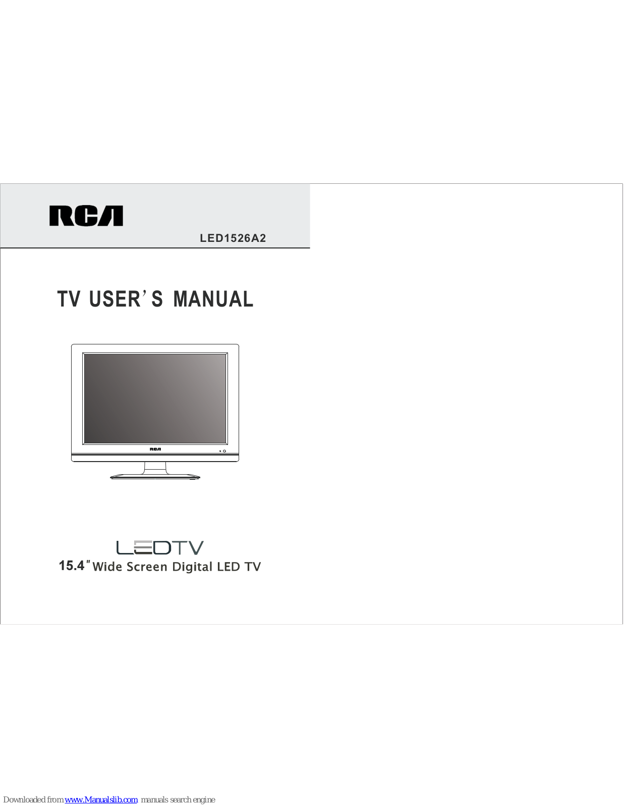 RCA LED1526A2, RLED1526A2 User Manual