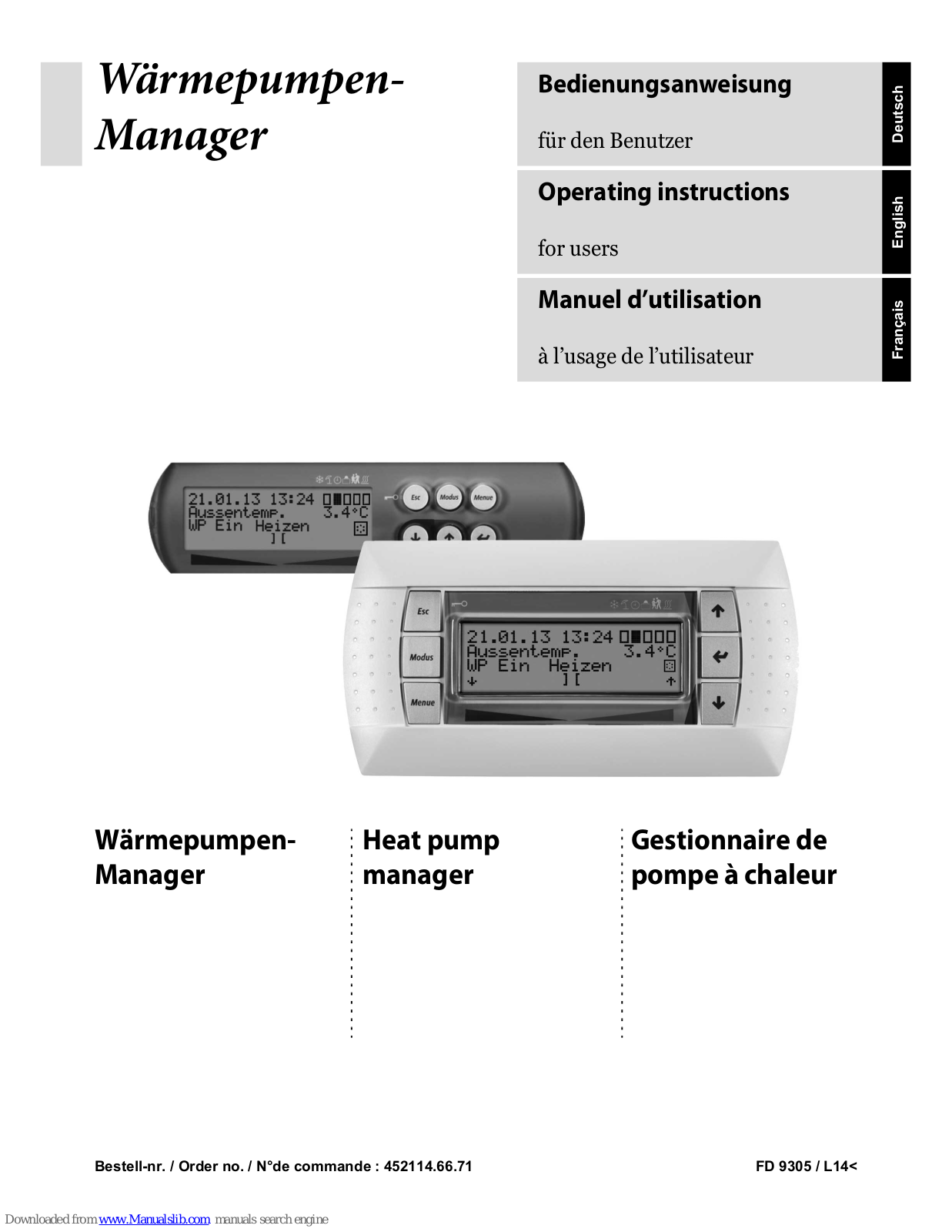 Dimplex FD 9305 Operating Instructions Manual