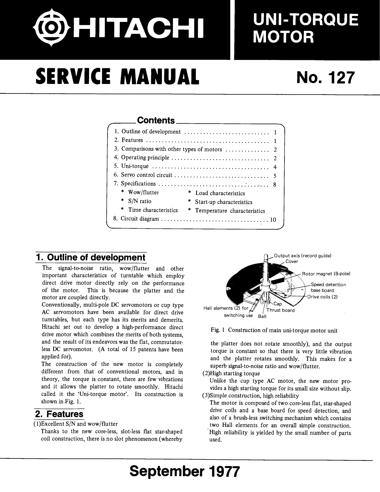 Hitachi Uni-Torque-Motor Service Manual