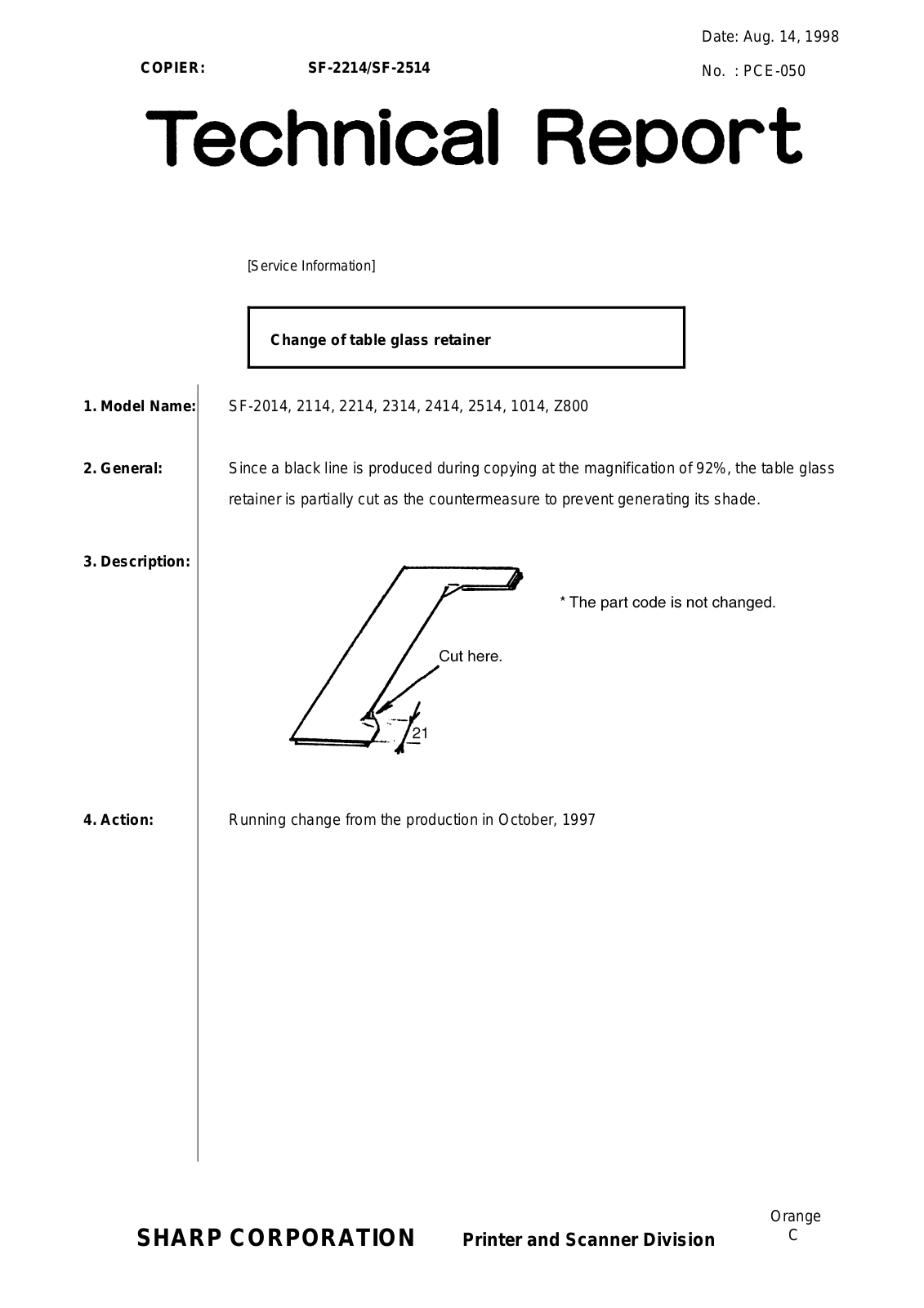 SHARP PCE050 Technical Report