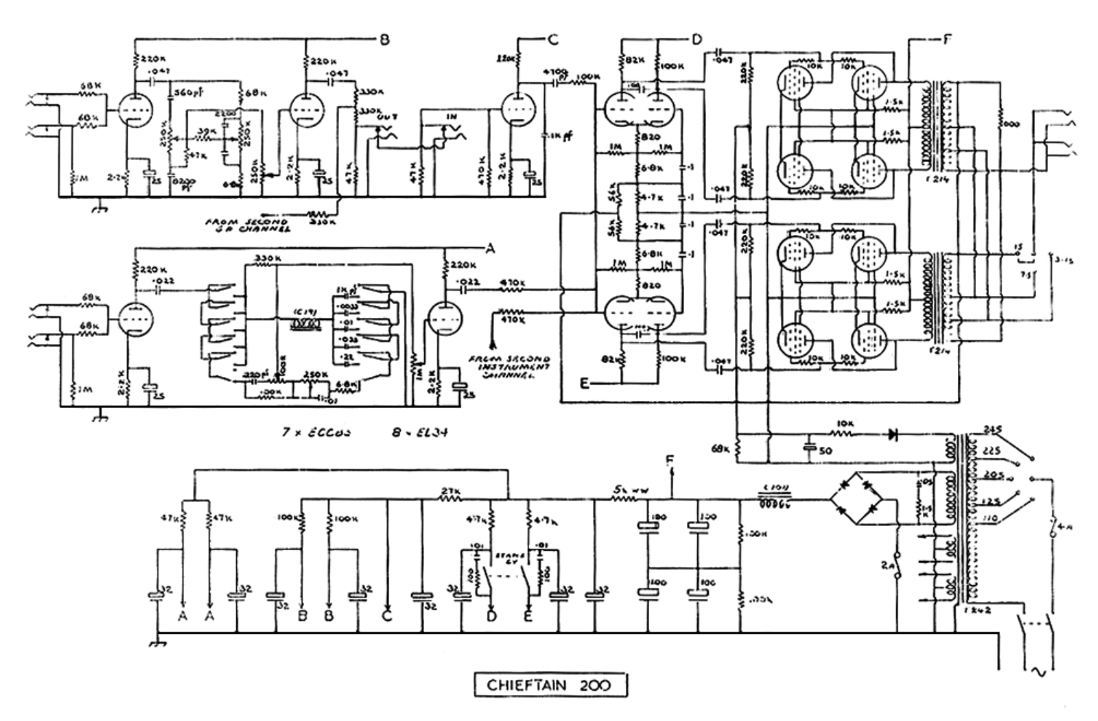 Selmer chieftain200 schematic