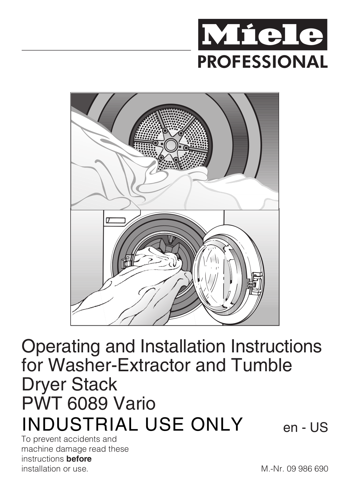 Miele PWT 6089 Vario Operating instructions