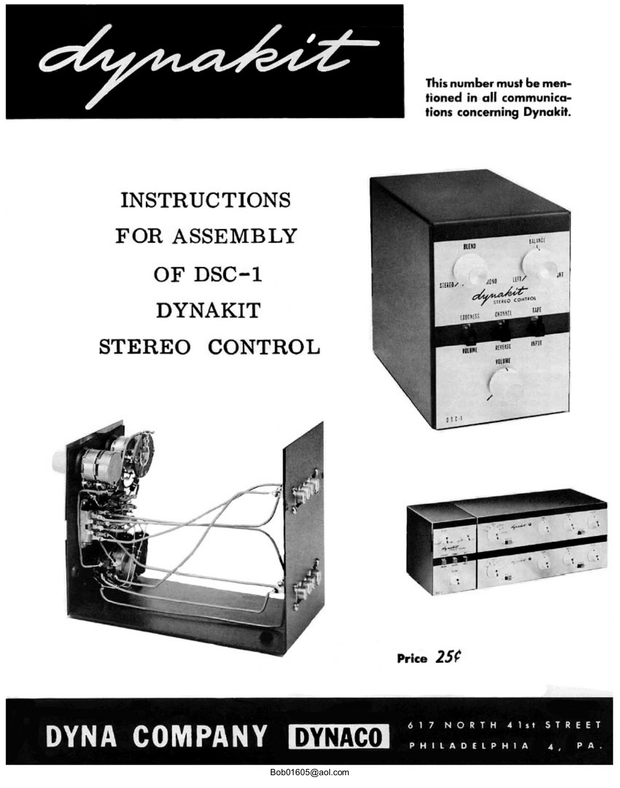 Dynaco DSC-1, Dynakit DSC-1 Owners manual