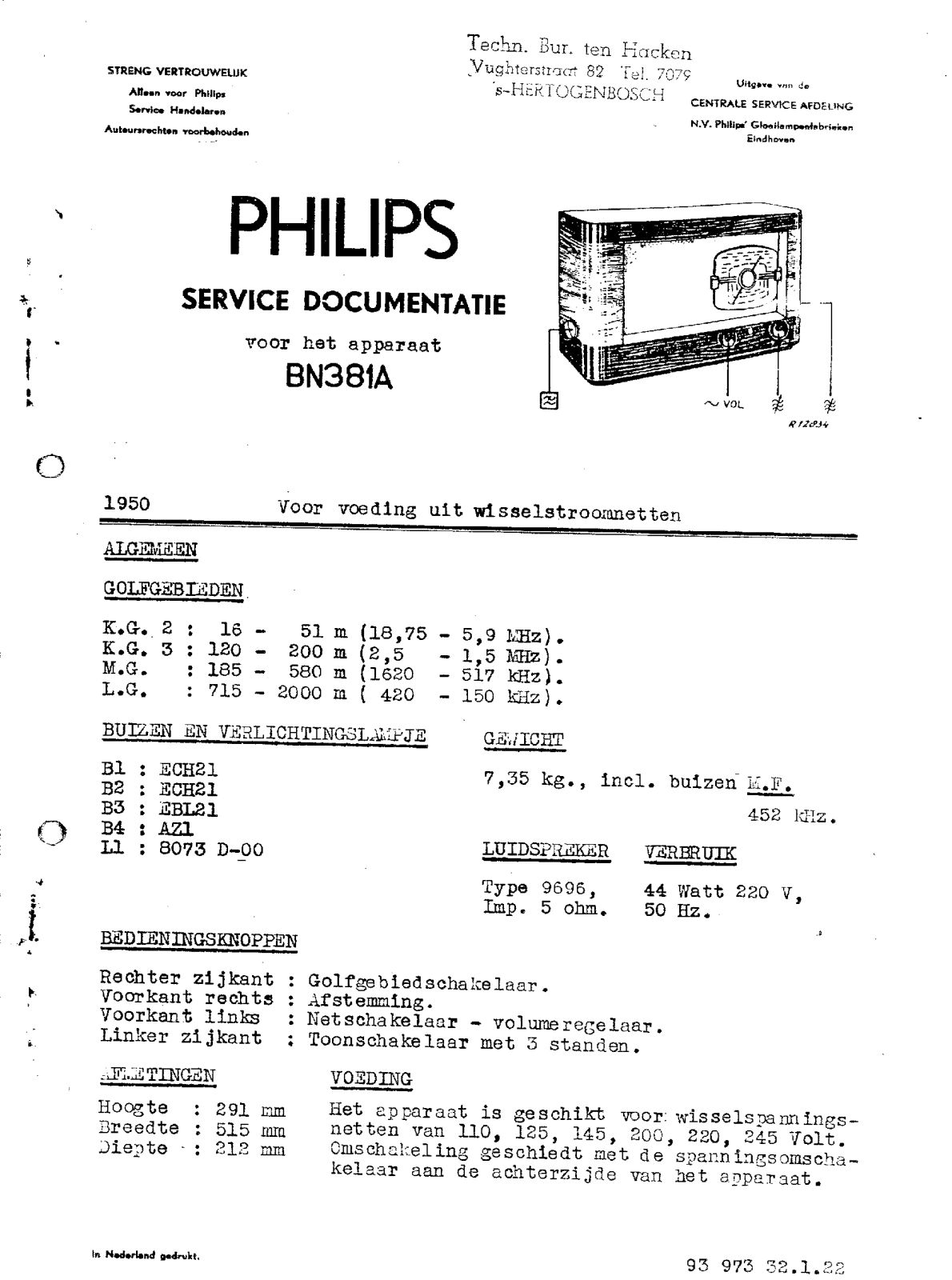 Philips BN-381-A Service Manual