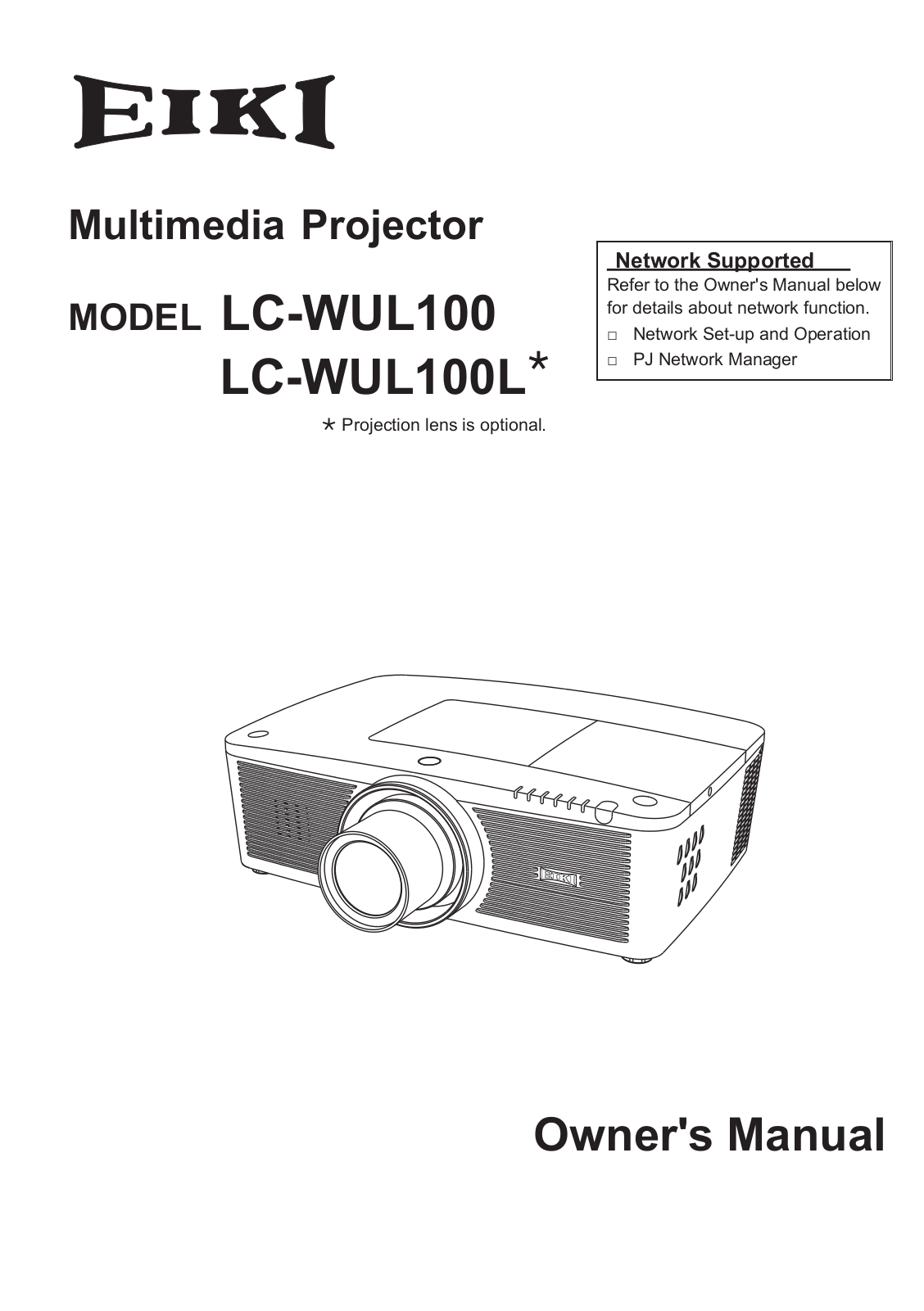 EIKI LC-WUL100, LC-WUL100L User Manual