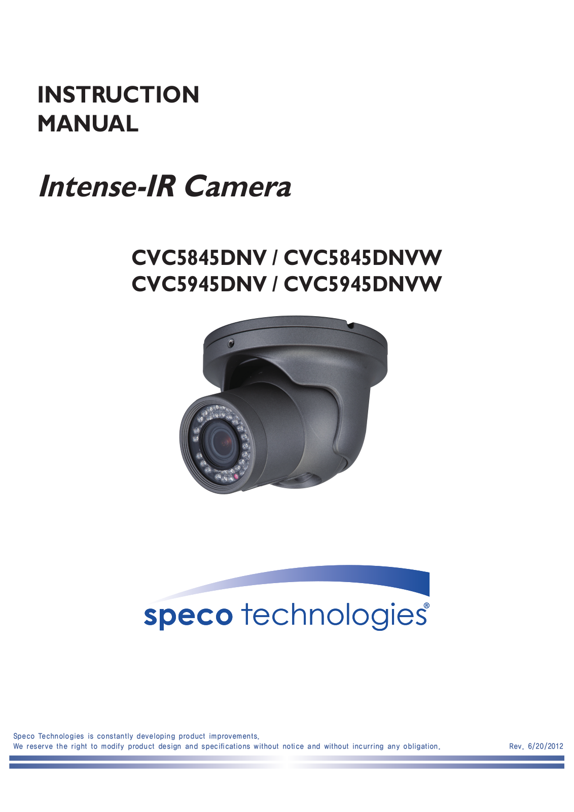 Speco Technologies CVC5845DNVW, CVC5945DNVW User Manual