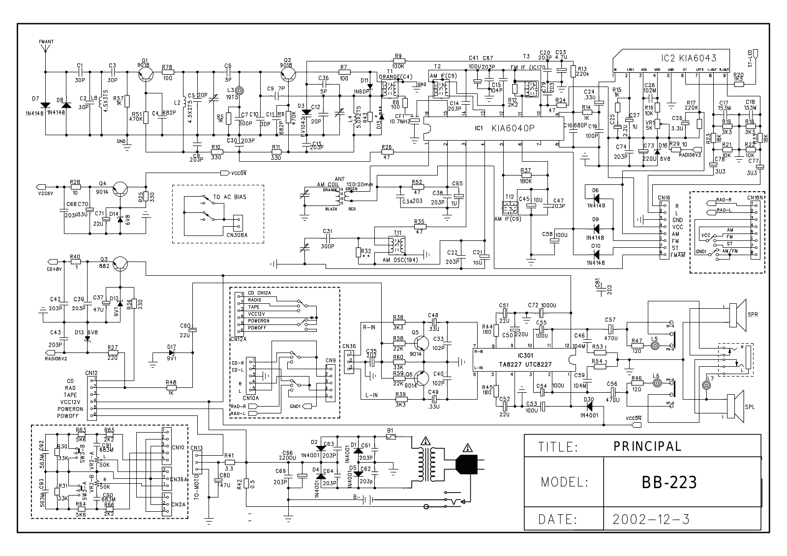 Lenoxx BB-223 Schematic