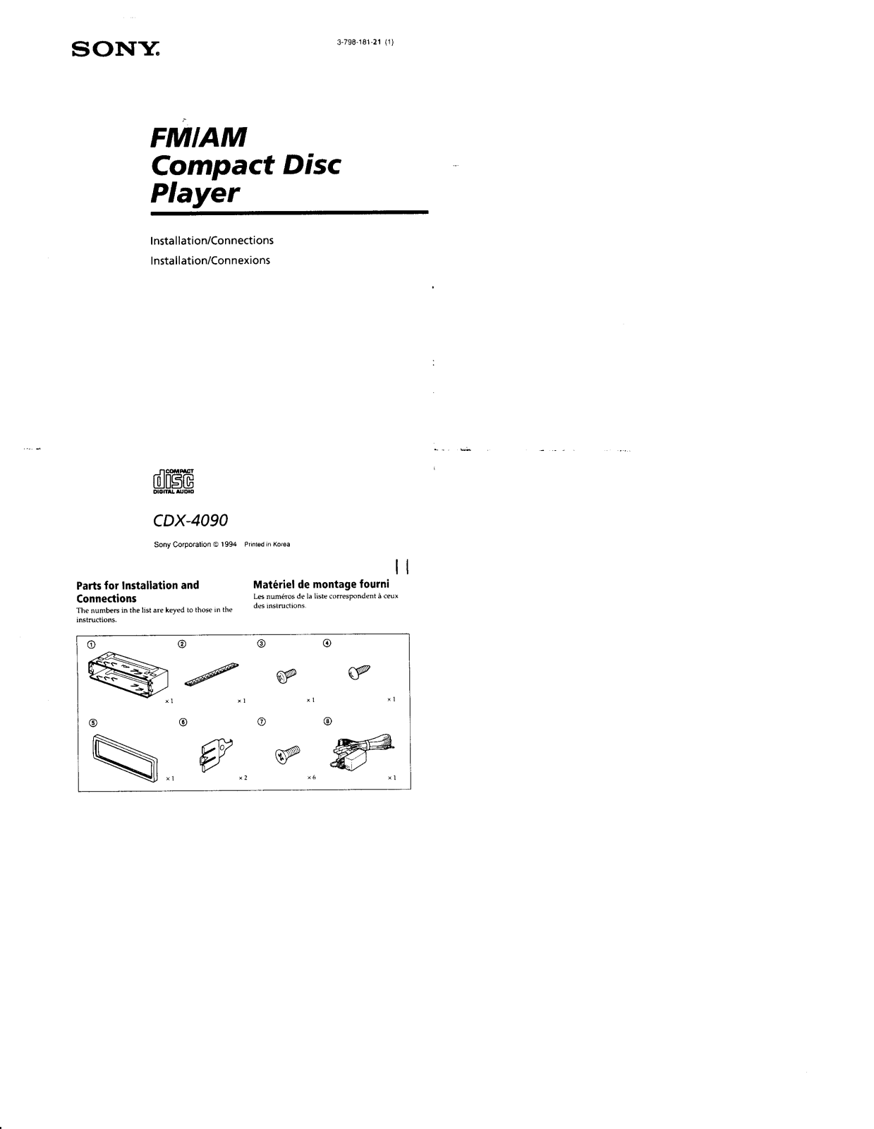 Sony CD-X4090 User Manual - ManualMachine.com