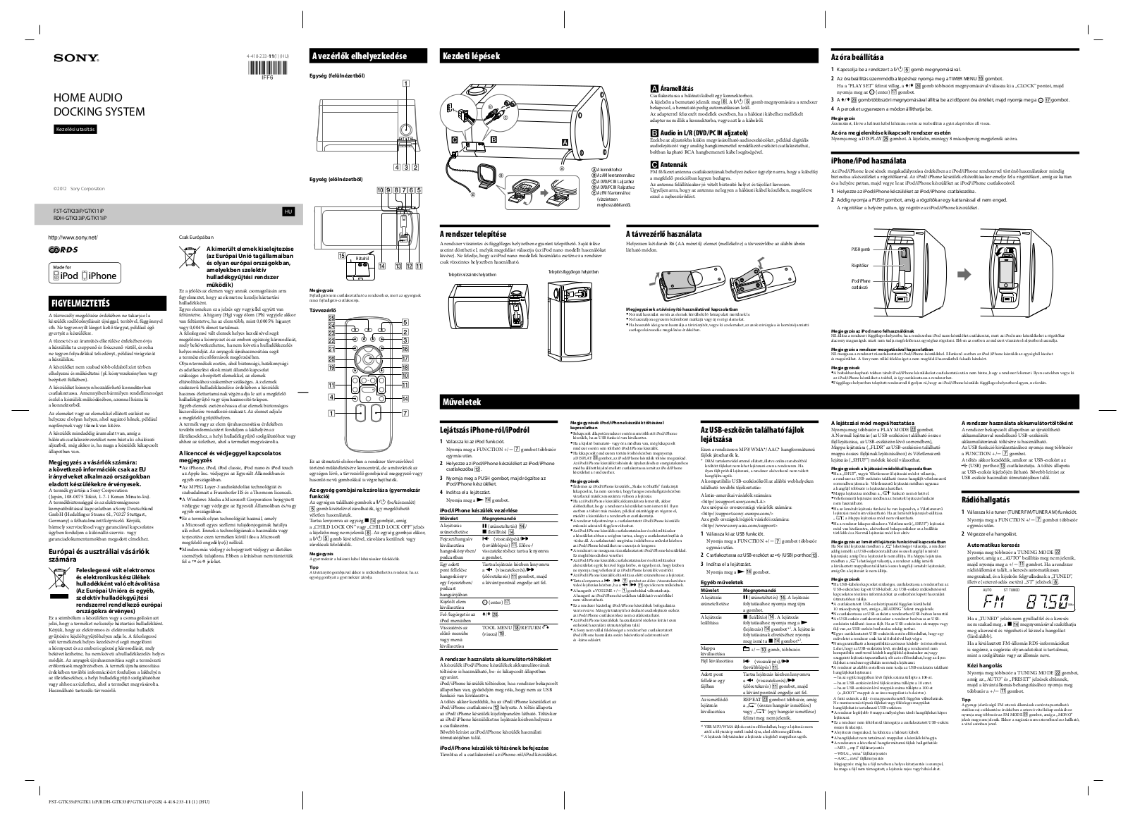 Sony RDH-GTK11iP User Manual