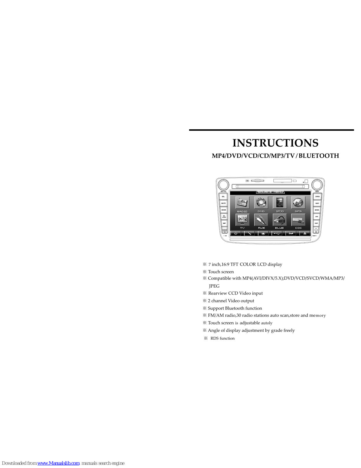 Eonon E1056 Instructions Manual