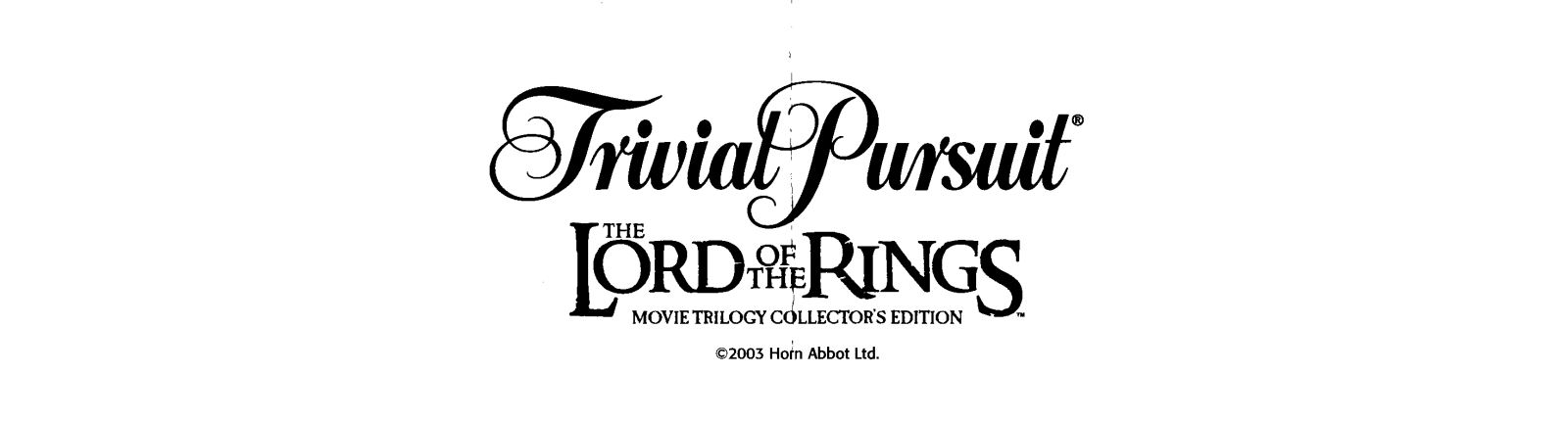 HASBRO Trivial Pursuit Lord of the Rings User Manual