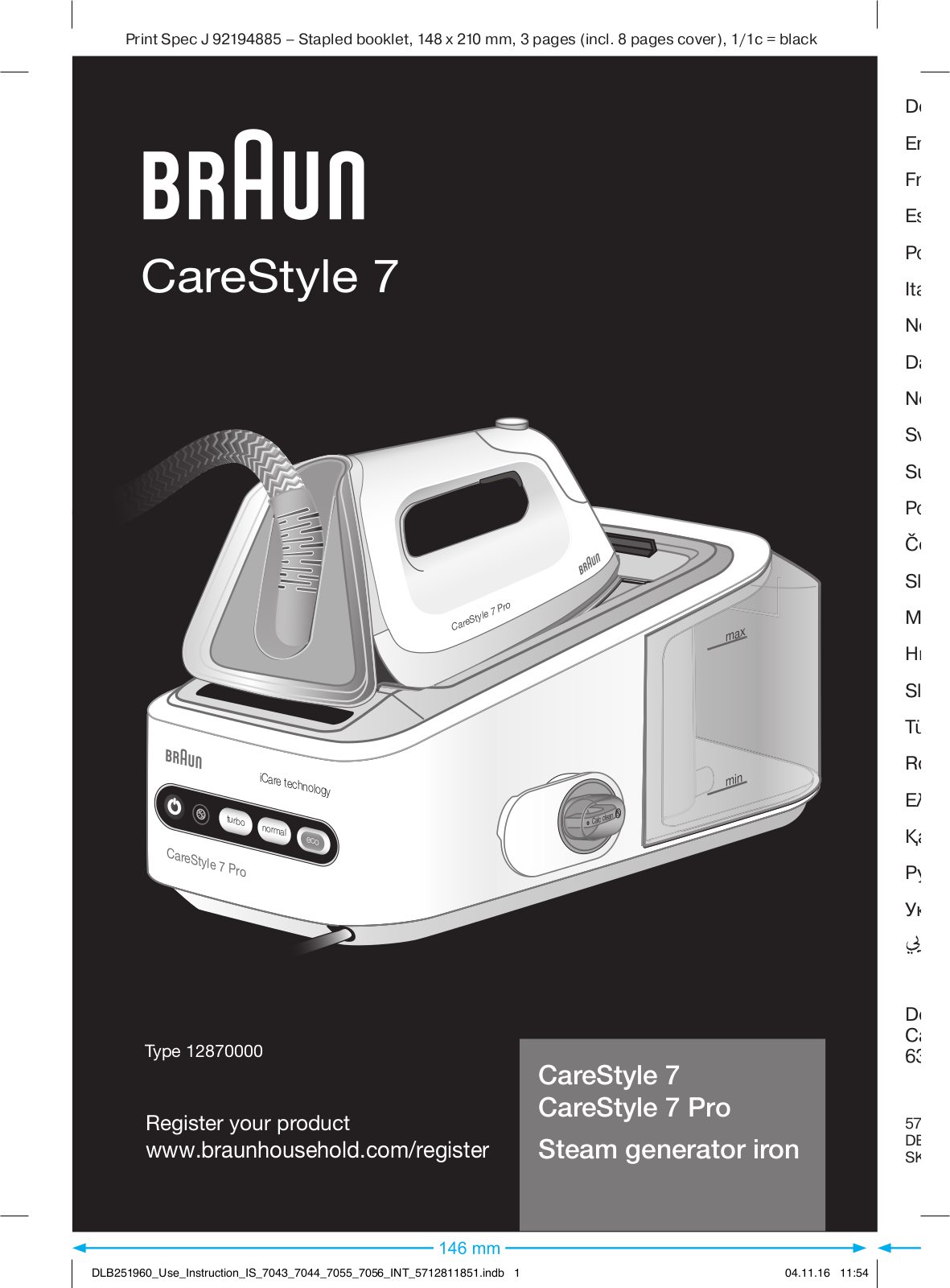 Braun IS7056BK, IS7043WH User Manual