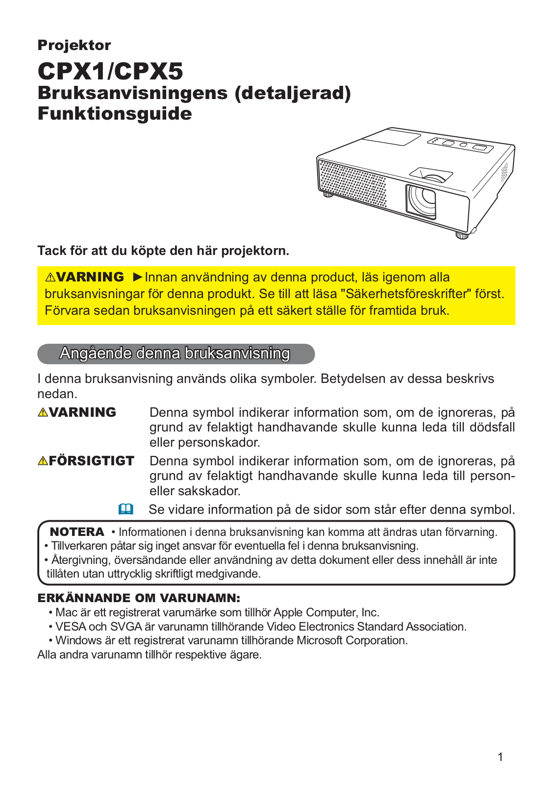 Hitachi CPX5WF User Manual