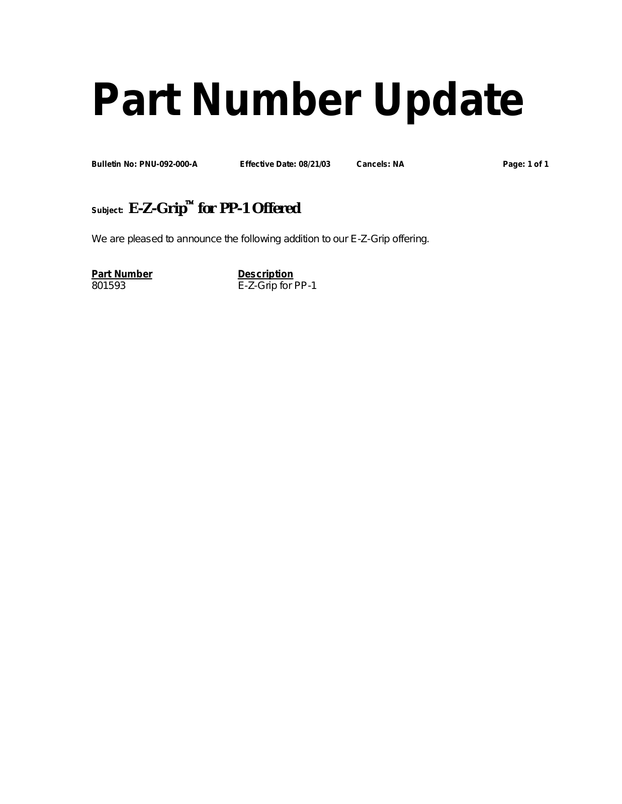 BENDIX PNU-092 User Manual