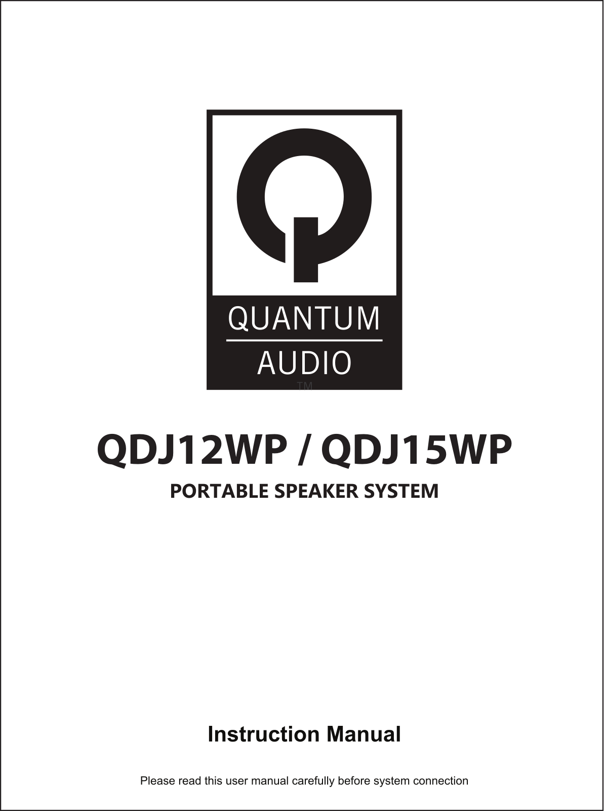 Quantum Audio QDJ12WP, QDJ15W User Manual