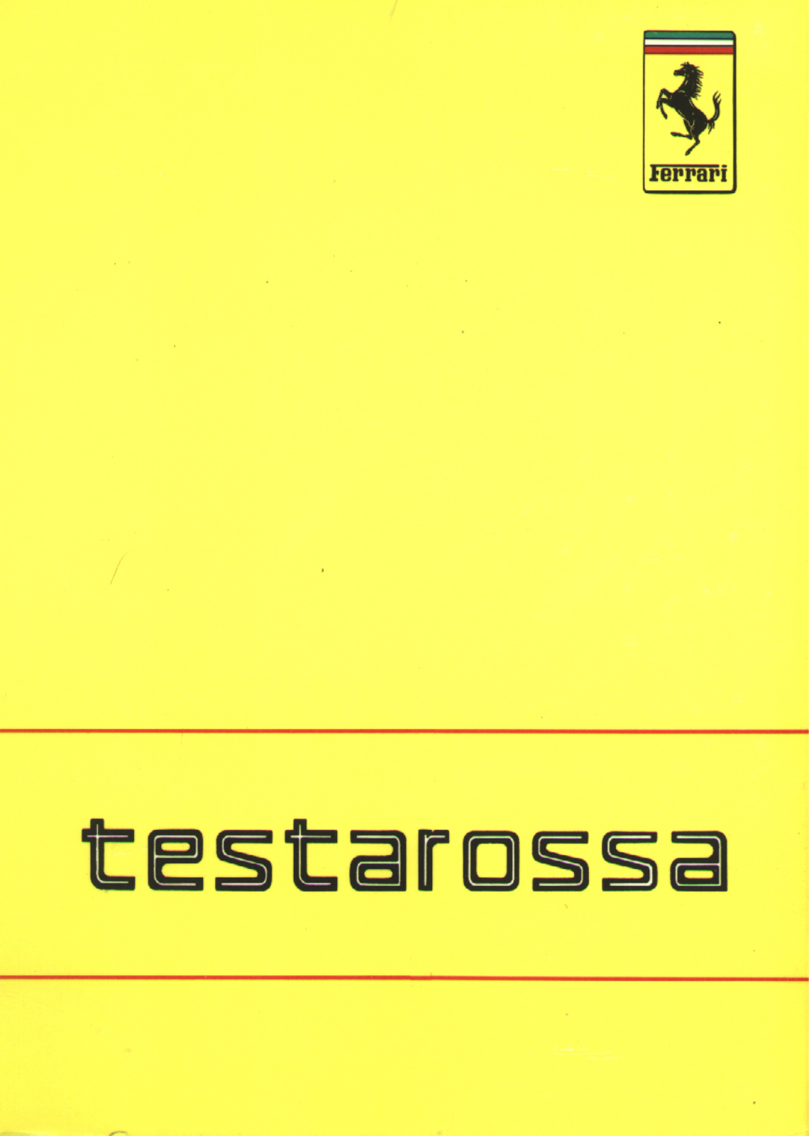 Ferrari Testarossa 1989 User Manual