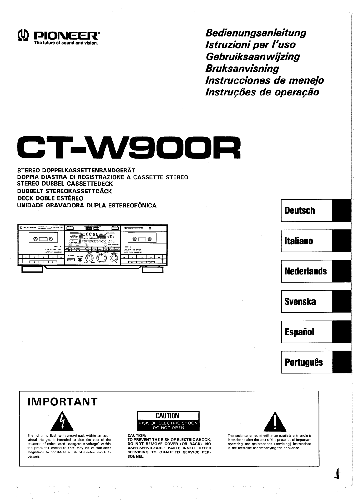 Pioneer CT-W900R User Manual