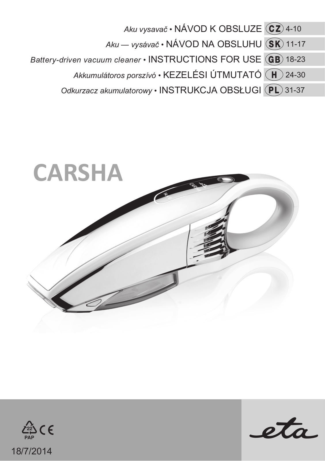 ETA Carsha User Manual