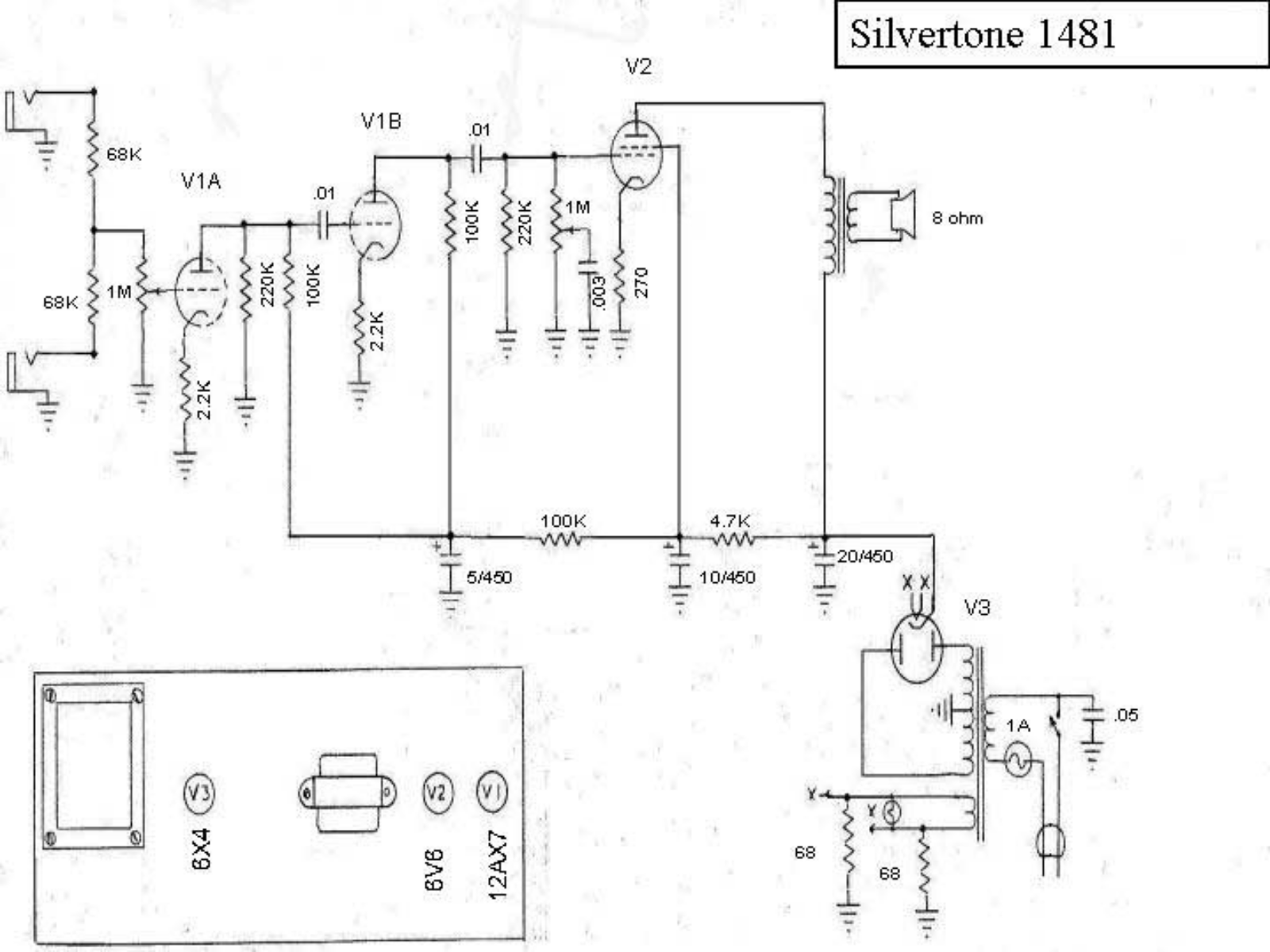 Silvertone 1481 schematic