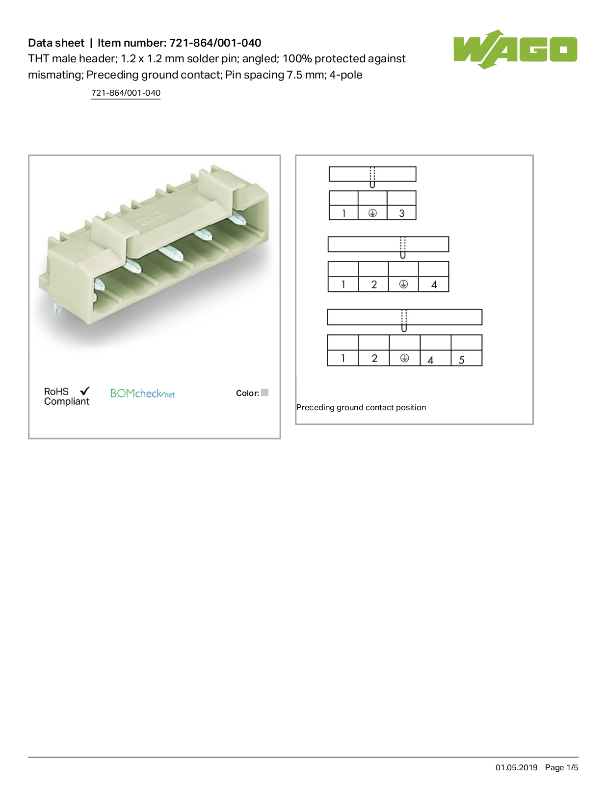 Wago 721-864/001-040 Data Sheet