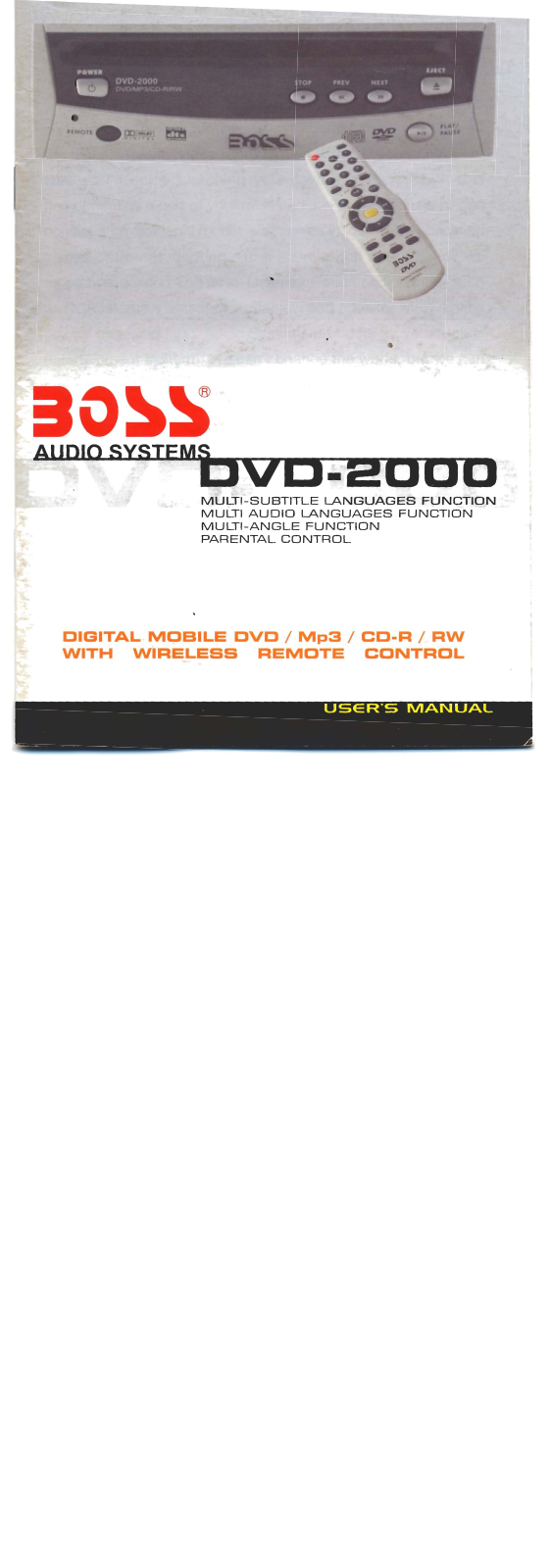 Boss Audio DVD-2000 User Manual