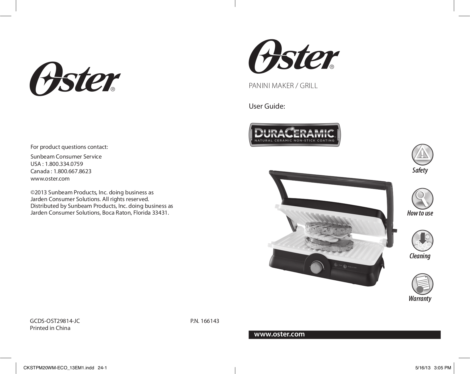 Oster 166143 User Manual