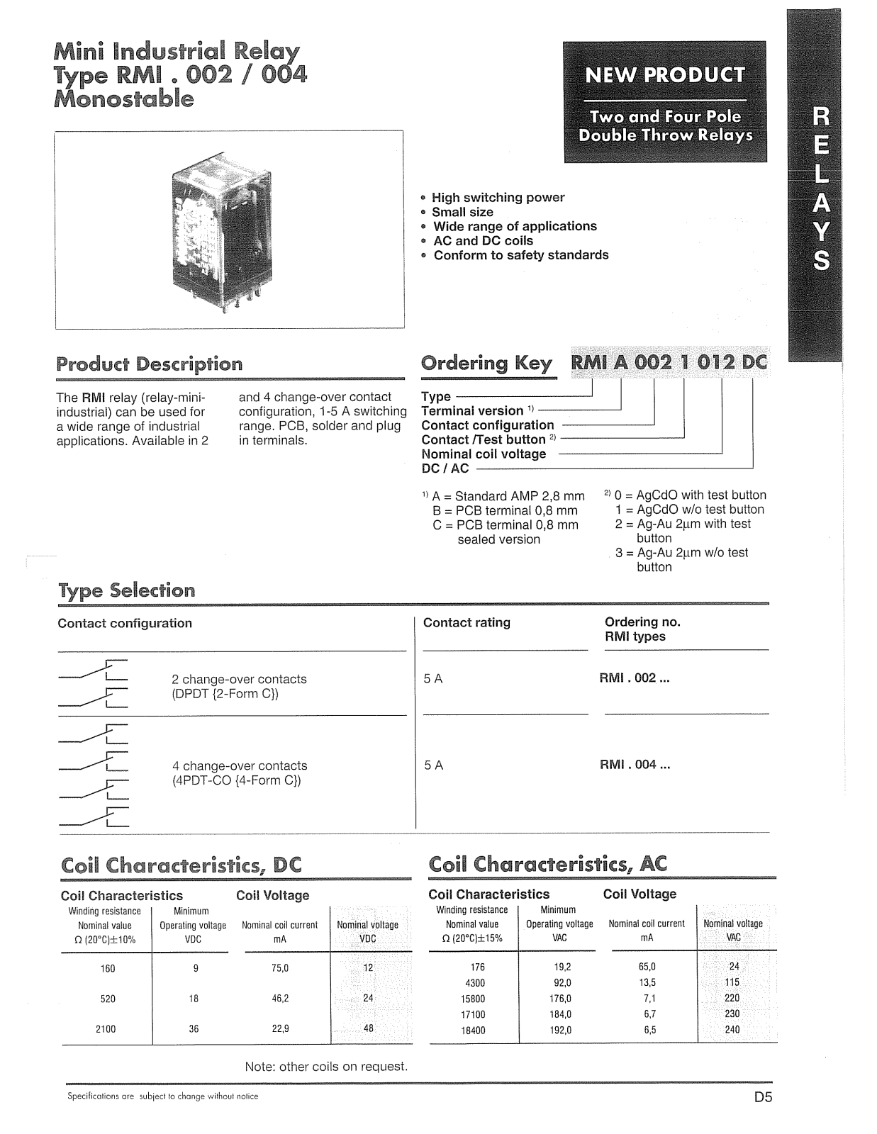 Carlo Gavazzi RMI.004, RMI.002 Catalog Page