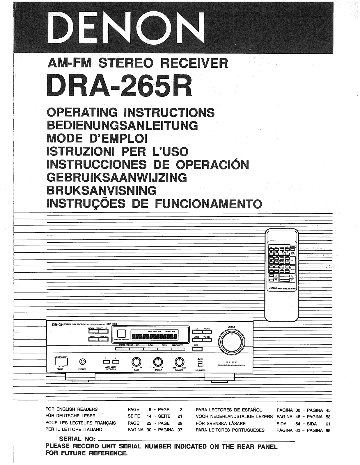 Denon DRA-265R Manual