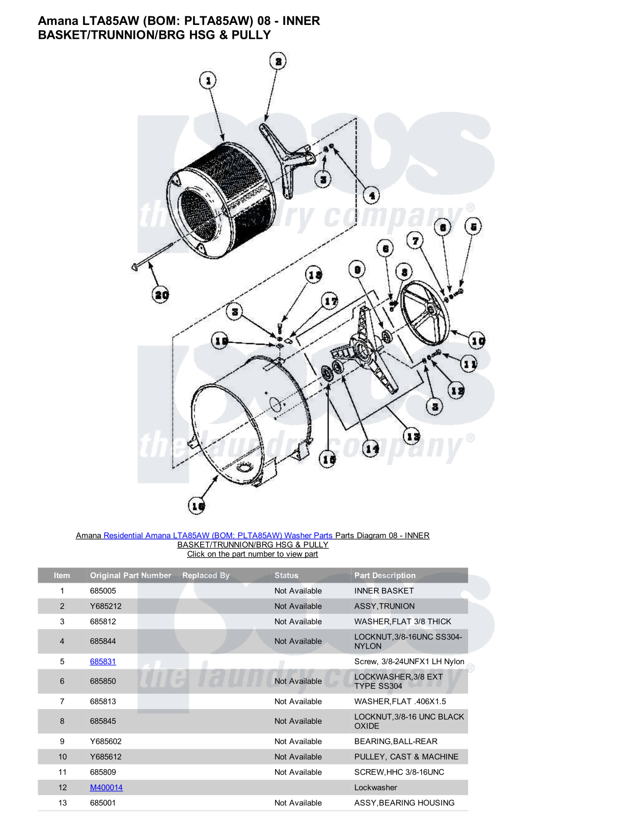 Amana LTA85AW Parts Diagram