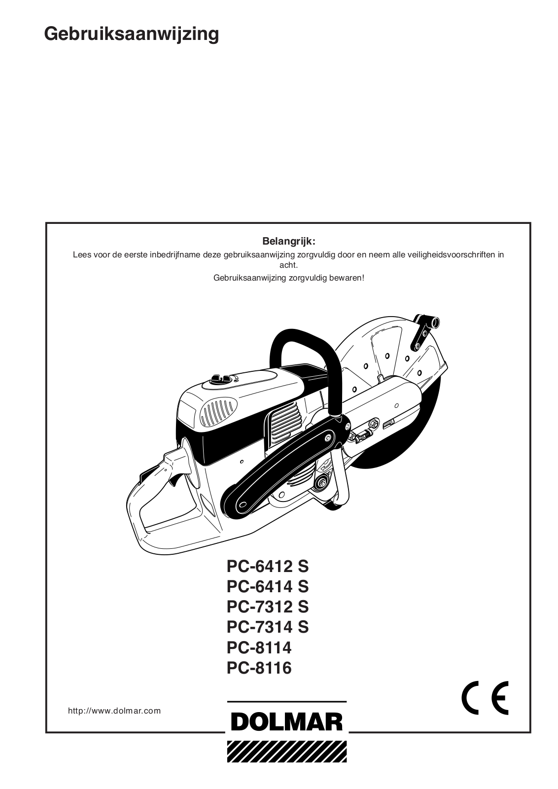 Dolmar PC-6414 S, PC-6412 S, PC-7314 S, PC-8116, PC-8114 User Manual