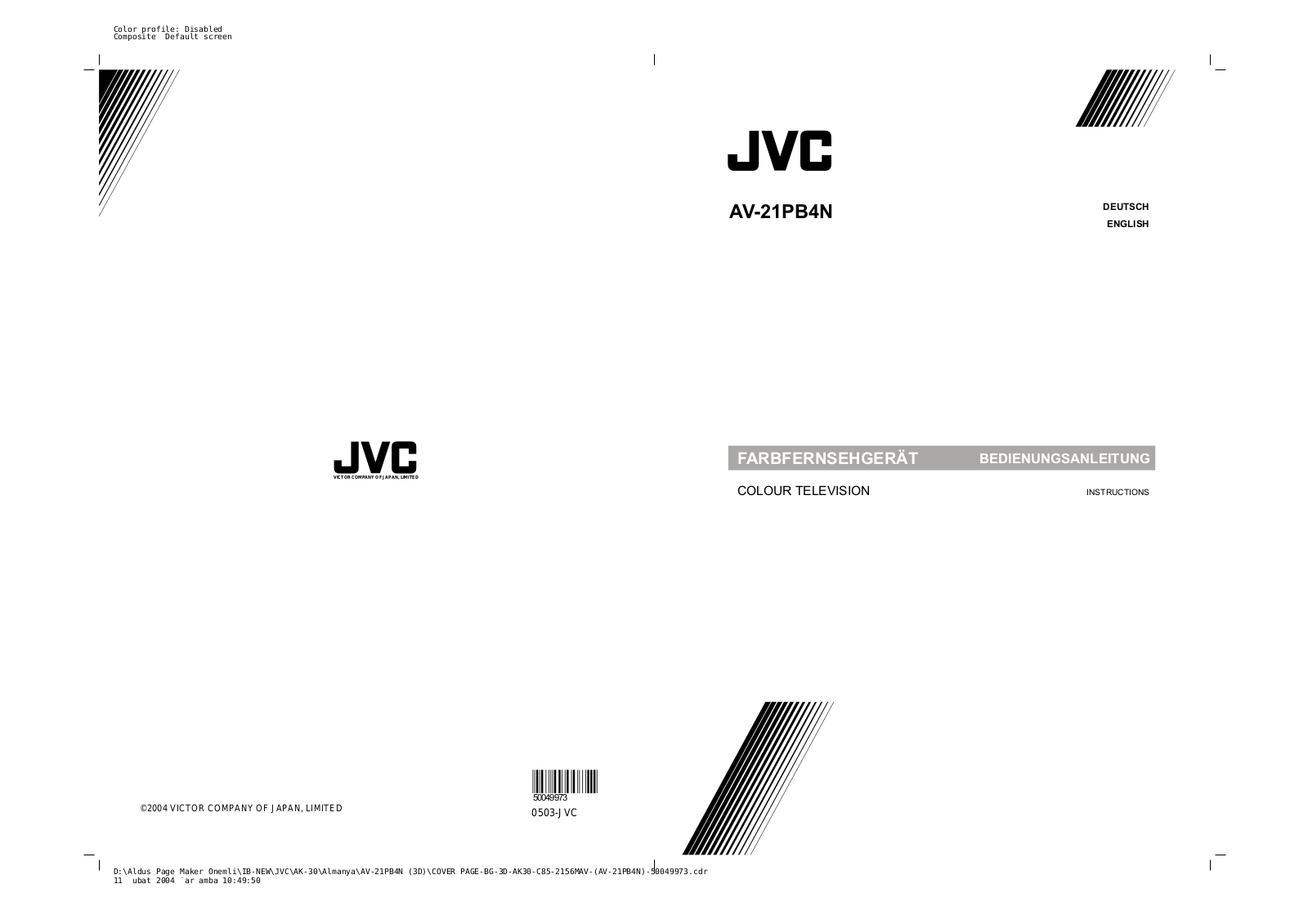 JVC AV-21PB4N User Manual