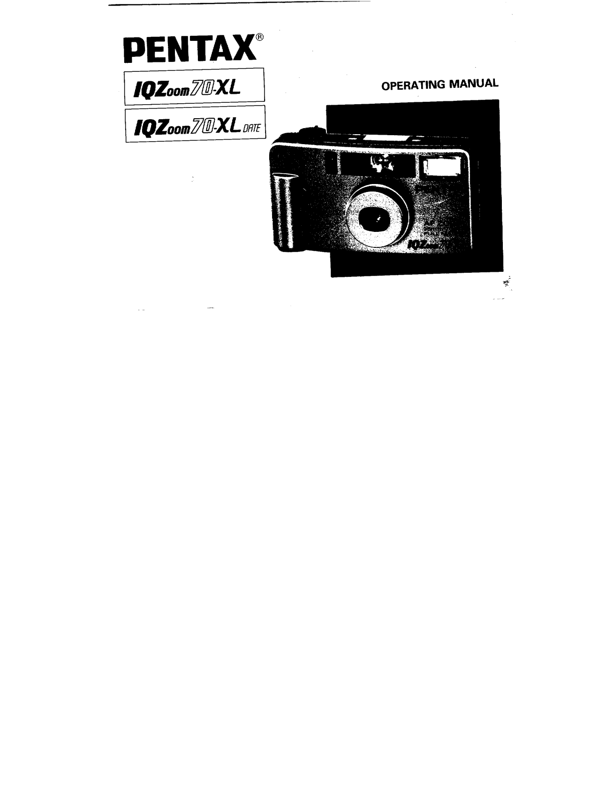 Pentax IQZoom 70-XL Operating Manual