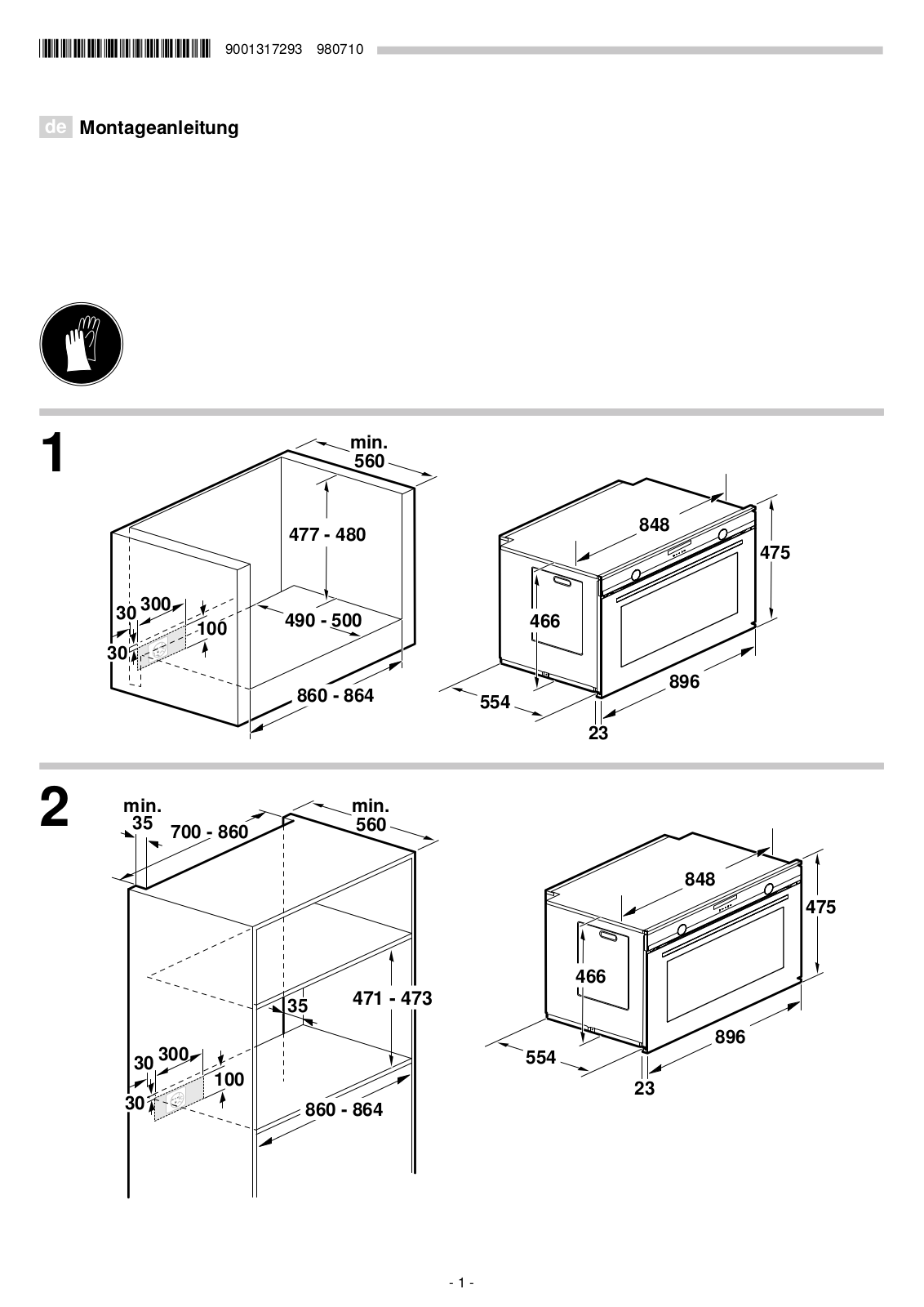 SIEMENS VB558C0S0 Assembly instructions